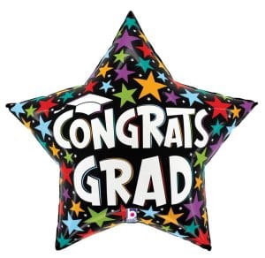  Balloons2Go 28" Brilliant Congrats Grad Star Foil Balloon 28" Brilliant Congrats Grad Star Foil Balloon