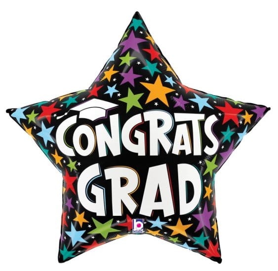 sempertex Balloons 28" Brilliant Congrats Grad Star Foil Balloon - Pkg 28" Brilliant Congrats Grad Star Foil Balloon - Pkg