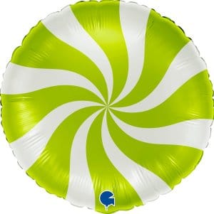 sempertex Balloons 36" Candy Swirl Lime Green Foil Balloon 36" Candy Swirl Lime Green Foil Balloon