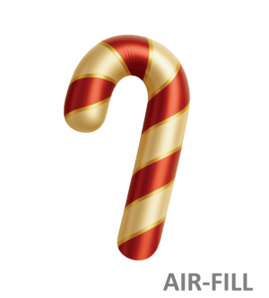 Decochamp Balloons 14" candy cane red and gold stripe foil balloon 2 ct Air fill only 14" candy cane red and gold stripe foil balloon 2 ct Air fill only