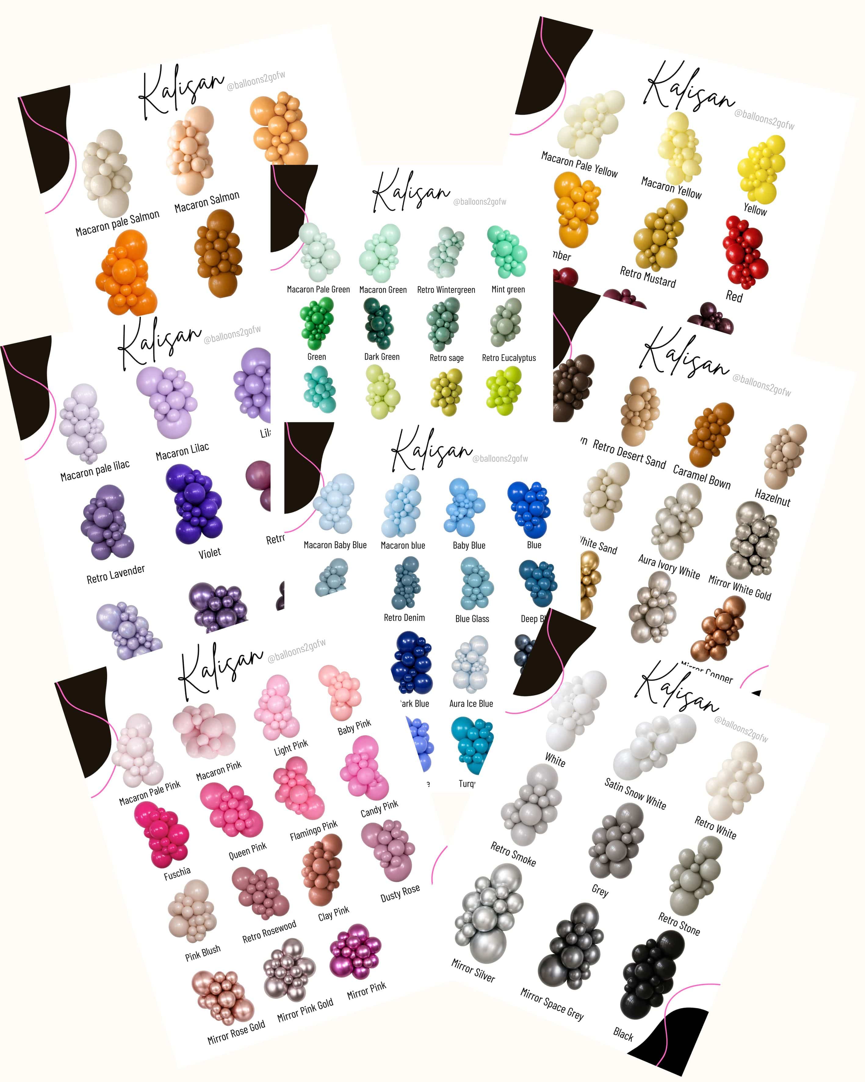 Kalisan Balloon Color Cluster Chart | Digital Download