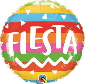 18 inch Fiesta Rainbow Stripes Foil Balloon