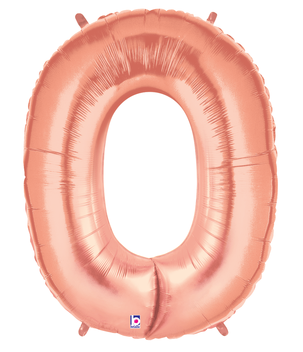 40 inch Rose Gold Number Balloons flat