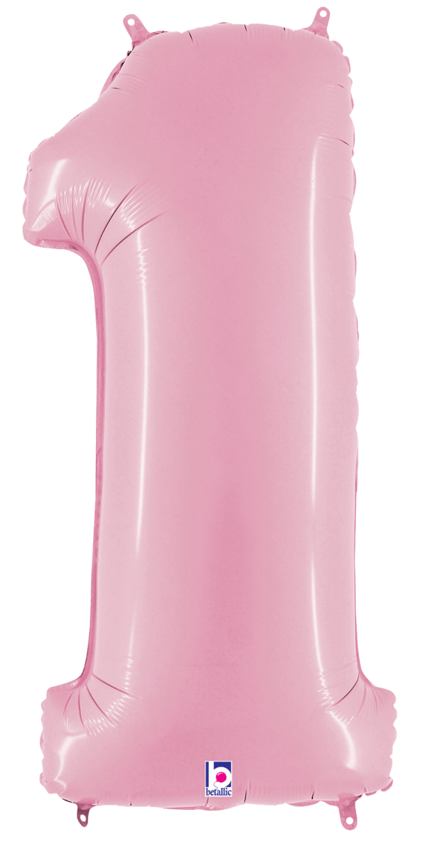 40 inch Pastel Pink Foil Number Balloon
