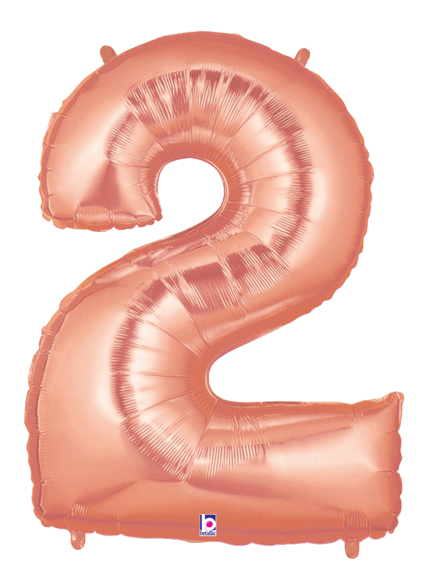 40 inch Rose Gold Number Balloons flat