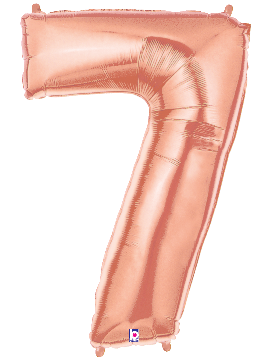 40 inch Rose Gold Number Balloons flat