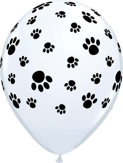 11" Paw Prints Latex Balloons -  50 Count