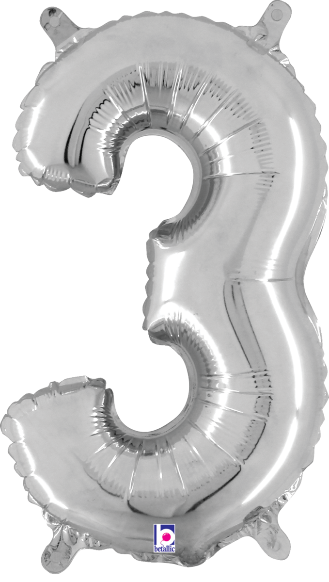 40" Silver Number Balloons Numbers
