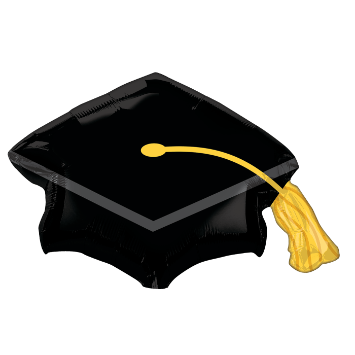 31" Black Grad Cap 31 inch Supershape