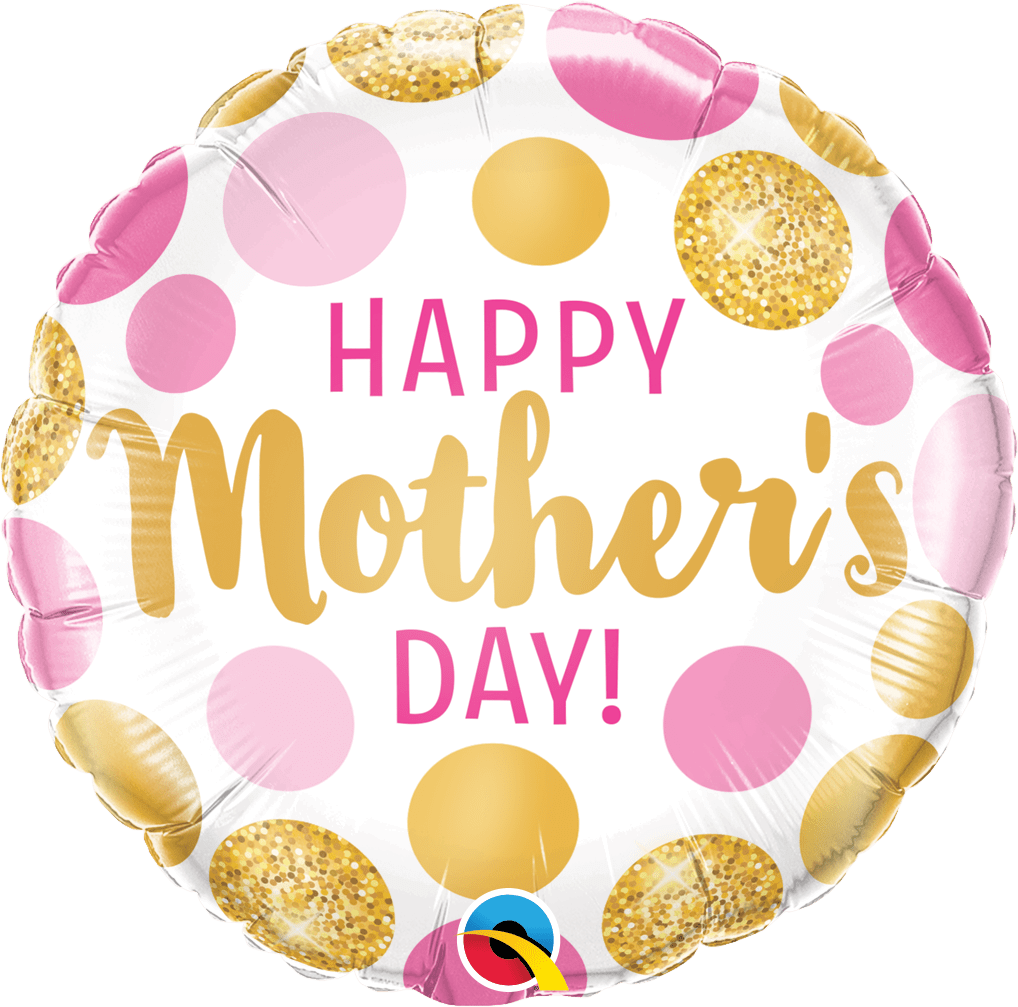 Mother's Day Pink & Gold Dots Balloon