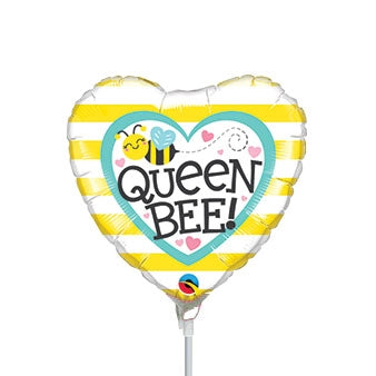 9 inch Queen Bee Stripes Heart Shape Foil Balloon
