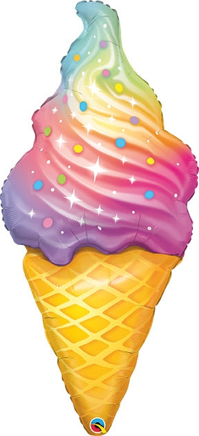 14 inch Rainbow Swirl Ice Cream Cone