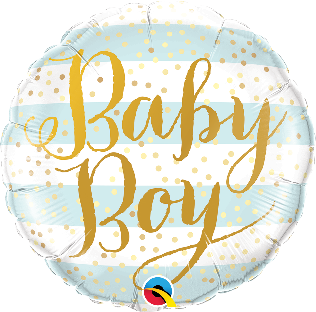 18 inch Baby Boy Blue Stripes Foil Balloon